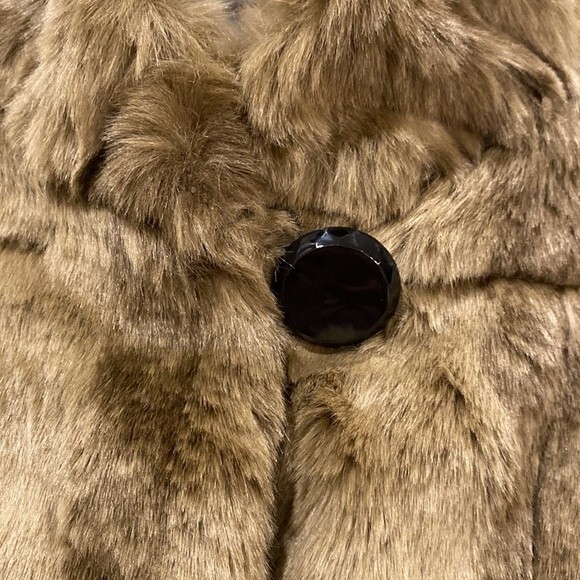 INC Swing coat NWT 3/4 sleeve faux fur by International Concept Brown Size Large - Picture 5 of 15